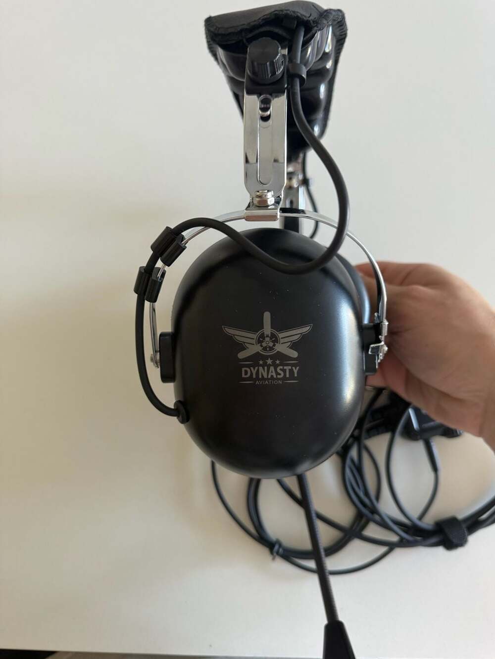 Dynasty Aviation Passive Aviation Headset with Boom Microphone and Dual Plugs
